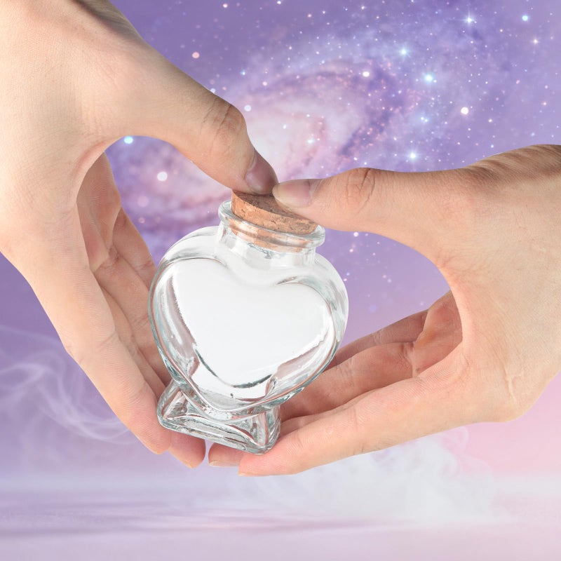 KBFUSHI Clear Heart-shaped Glass Bottles with Cork Stopper for Wedding Gifts, Diy Crafts, Sand Jars, Small Glass Bottles with Cork, Mini Jars Decor. - Image 4