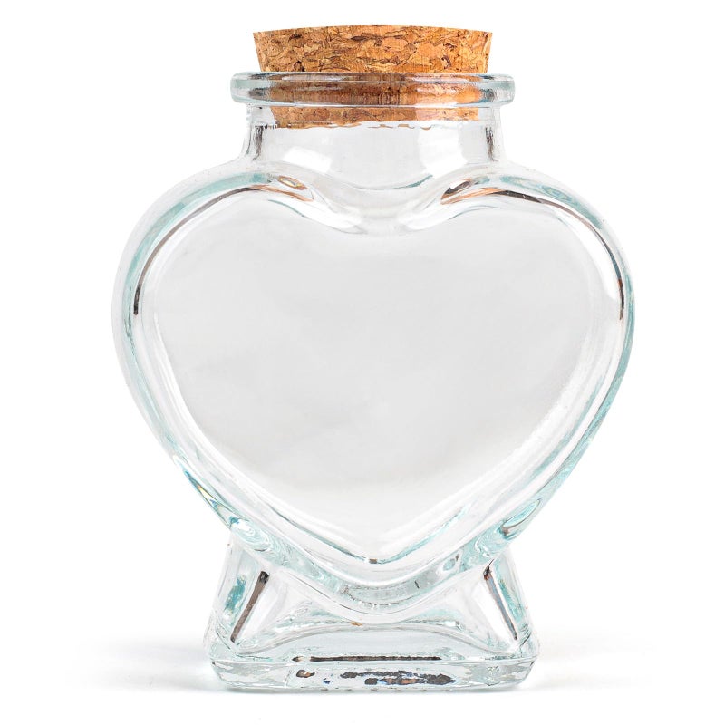 KBFUSHI Clear Heart-shaped Glass Bottles with Cork Stopper for Wedding Gifts, Diy Crafts, Sand Jars, Small Glass Bottles with Cork, Mini Jars Decor. - Image 1