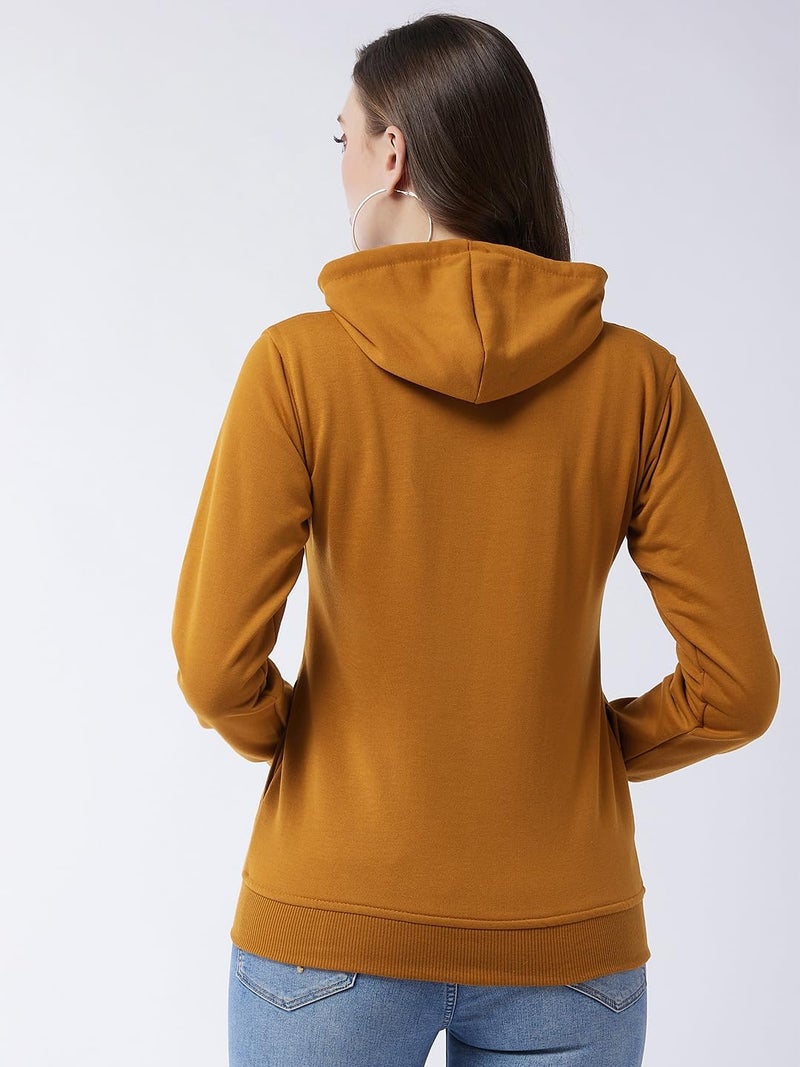 Pivl Women's Winter Fleece Printed Jacket - Warm and Stylish_MUSTARD_M - Image 5