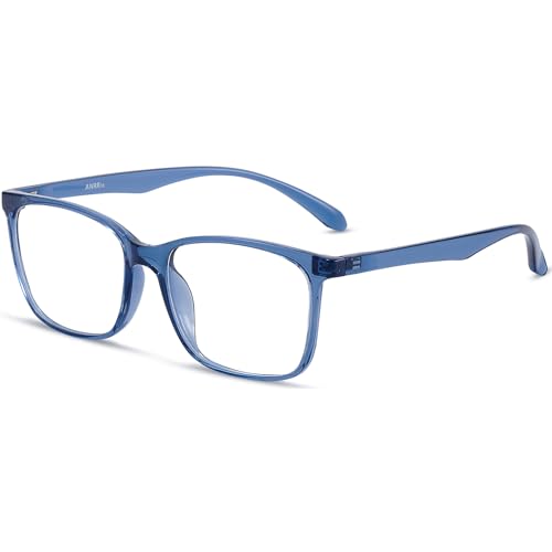 ANRRI Blue Light Blocking Glasses, Anti Eyestrain Lens Lightweight Frame Eyeglasses, Blue, Men/Women - Image 1