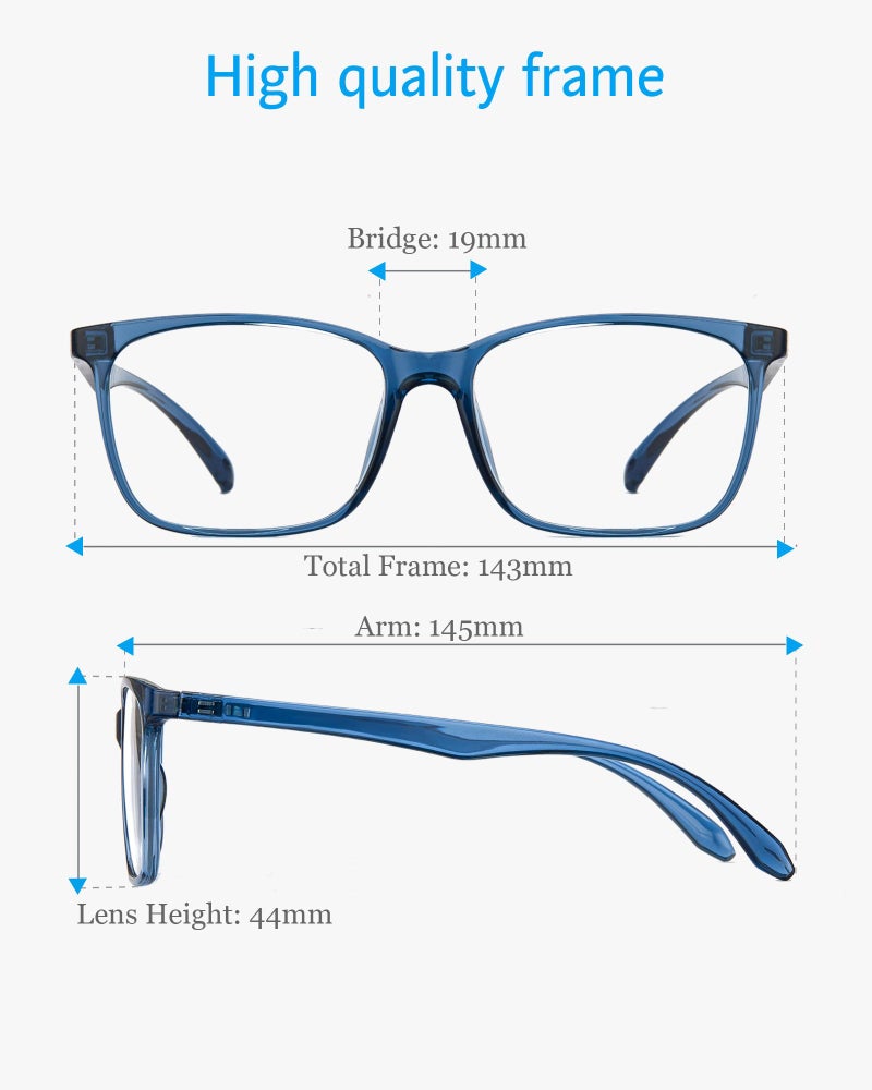 ANRRI Blue Light Blocking Glasses, Anti Eyestrain Lens Lightweight Frame Eyeglasses, Blue, Men/Women - Image 5