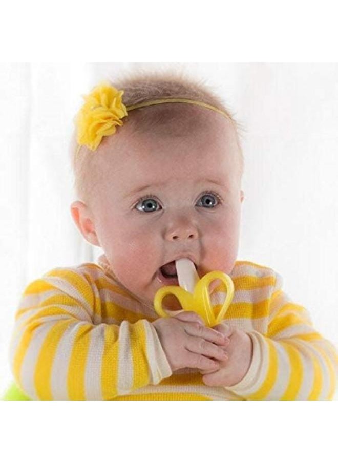 Generic BABY BANANA Teether & Toothbrush – Yellow Silicone 