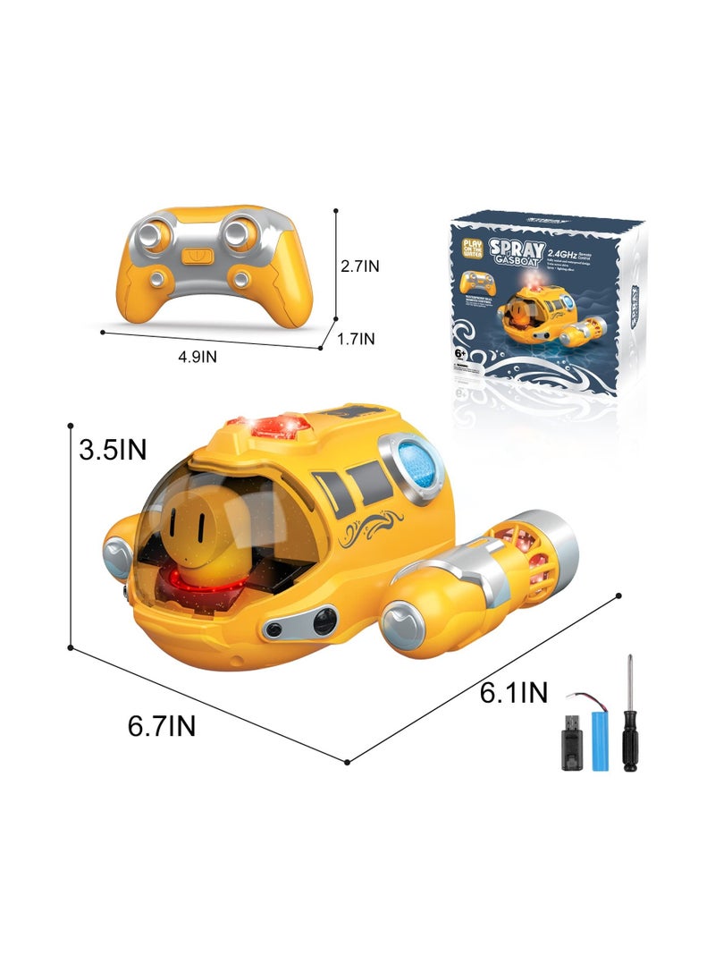 Y&D - SYOSI Remote Control Boat for Pools and Lakes Toys, RC Spray Gasboat, Light Up Water Toy, Fast Boats Adults Kids, 2.4GHZ Control, Swimming Pool Toy Boys Girls - Image 1