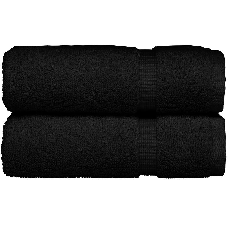 BC BARE COTTON Monogrammed Hand Towel  Personalized Gift  Set of 2- Gold Block Letter Embroidered Towel - Extra Absorbent 100% Turkish Cotton - Soft Terry Finish - Initial K Black - Image 4