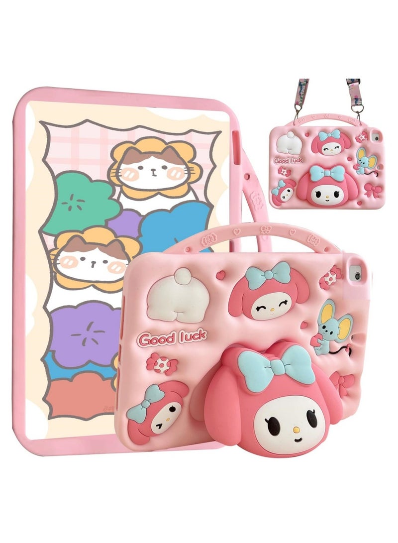 Aookay Kids Case Compatible with iPad Air 11'' (M3 2025/M2 2024) 6th Gen, Shockproof Silicone Cartoon Melody Cover with Handle Stand, Shoulder Strap - Image 1