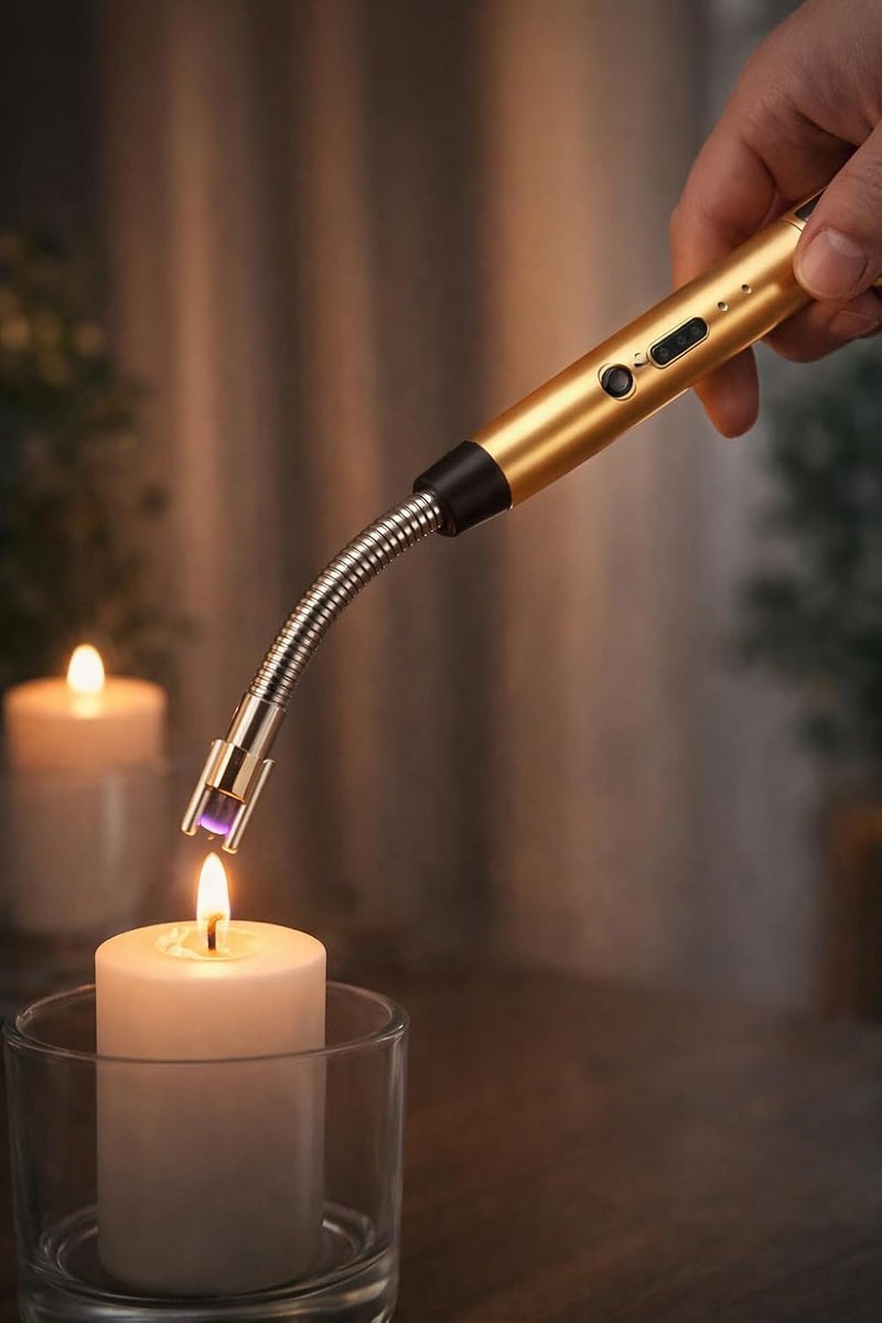 الكيان او في اي ولاعة كهربائية قابلة لاعادة الشحن بمنفذ USB، رقبة مرنة، شمعة بدون لهب ومقاومة للرياح - متعددة الالوان - Image 2