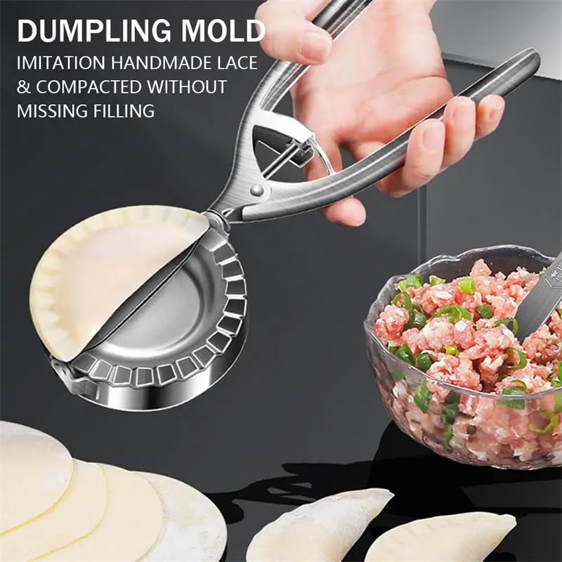 Digital Shoppy Kitchen Dumpling Mold Stainless Steel Dumpling Machine Pressing Home Baking Tool Skin Press Tool Dumpling Noodle Manual Kitchen Gadgets - Image 2