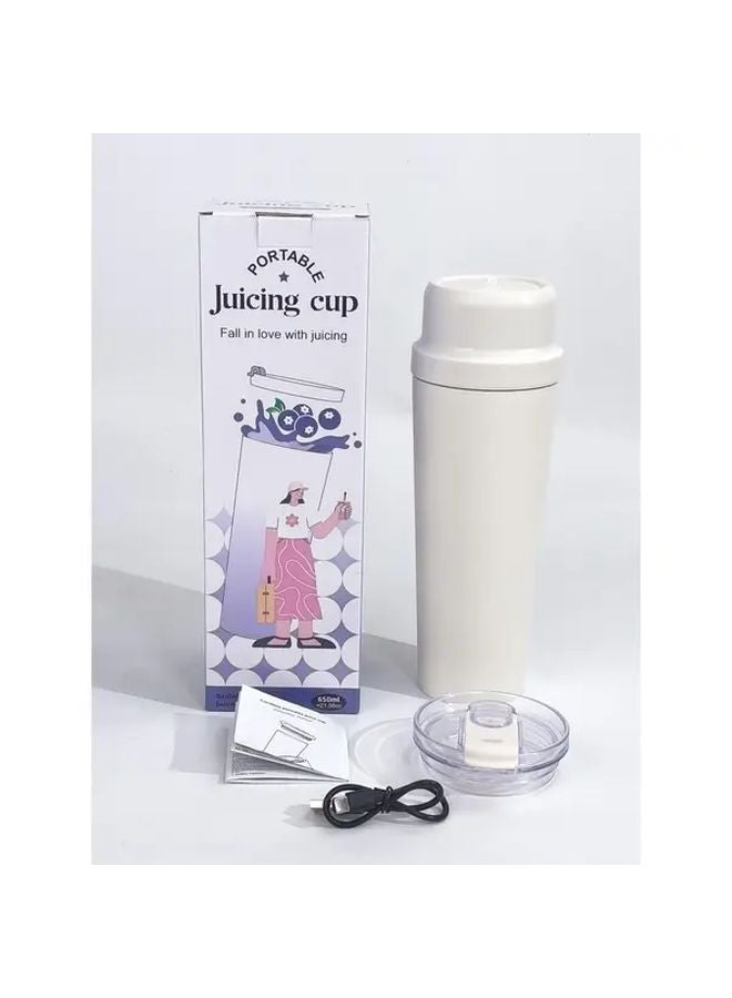White Portable 304 Stainless Steel Juicer Cup 21 98oz Large Capacity USB Charging - Image 1