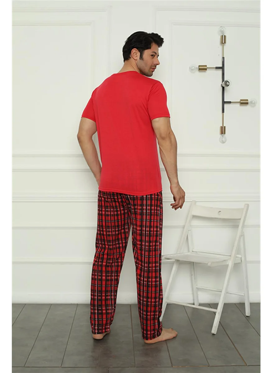 Akbeniz Men's Combed Cotton Pajama Set 6832
