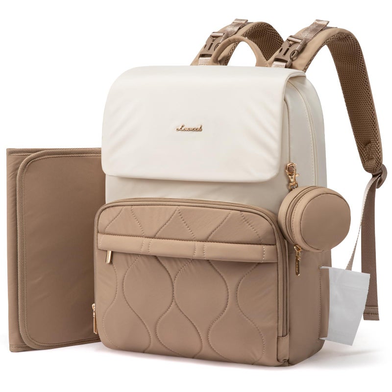LOVEVOOK Diaper Bag Backpack Baby Travel Bags for Boys Girl Toddler Waterproof Diaper Bag wChanging Pad Beige khaki 156Small - Image 2