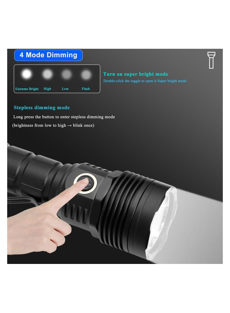 30000 High Lumens SST40 LED Torch with Power Display Super Bright Rechargeable Flashlight Type C Fast Charging Flash Light with 5 Modes IPX6 Waterproof Durable Torches for Camping Hiking Emergency  - Image 4