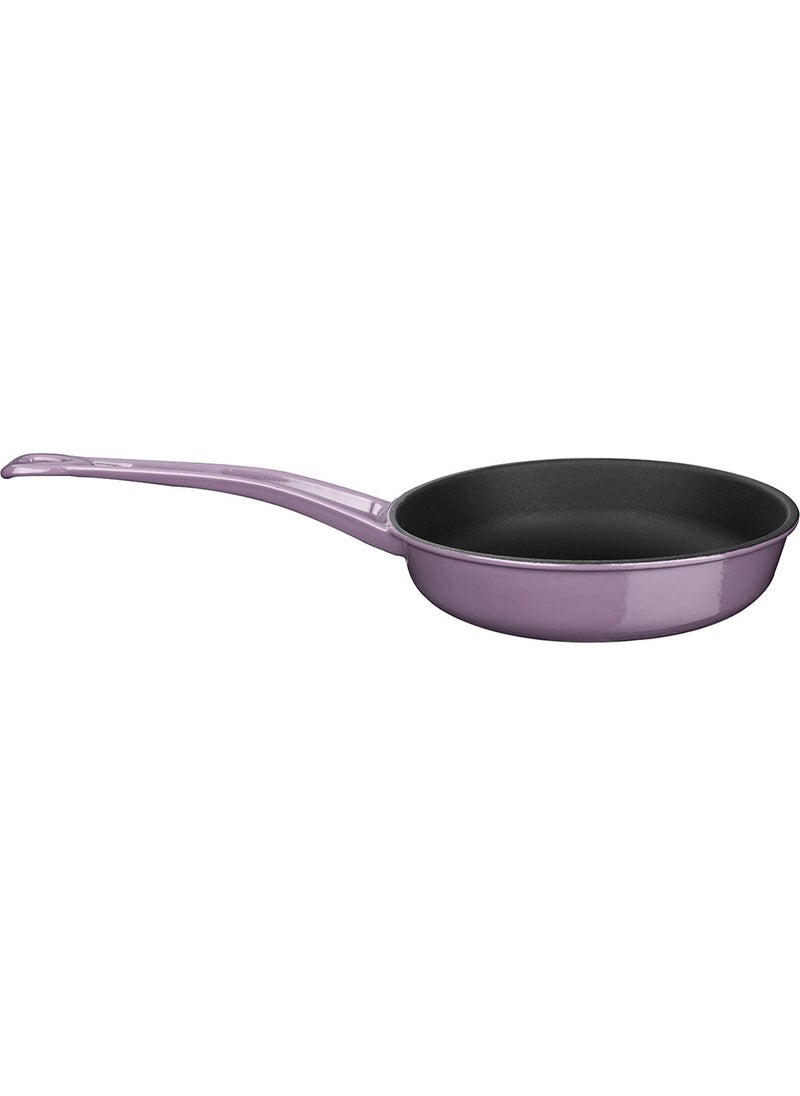 Lava Cast Iron Frying Pan, Metal Handle. DIAMETER(Ø)24CM. - Purple  - Image 1