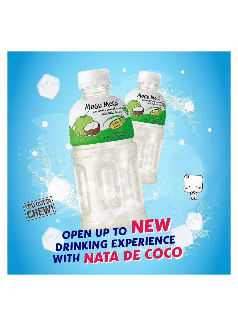 Mogu Mogu - Pack of 6 Coconut Juice 320ml -with Real Fruit Nata De Coco Chunks - Image 1