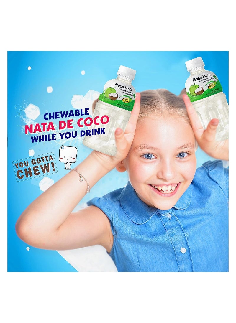 Mogu Mogu - Pack of 6 Coconut Juice 320ml -with Real Fruit Nata De Coco Chunks - Image 1