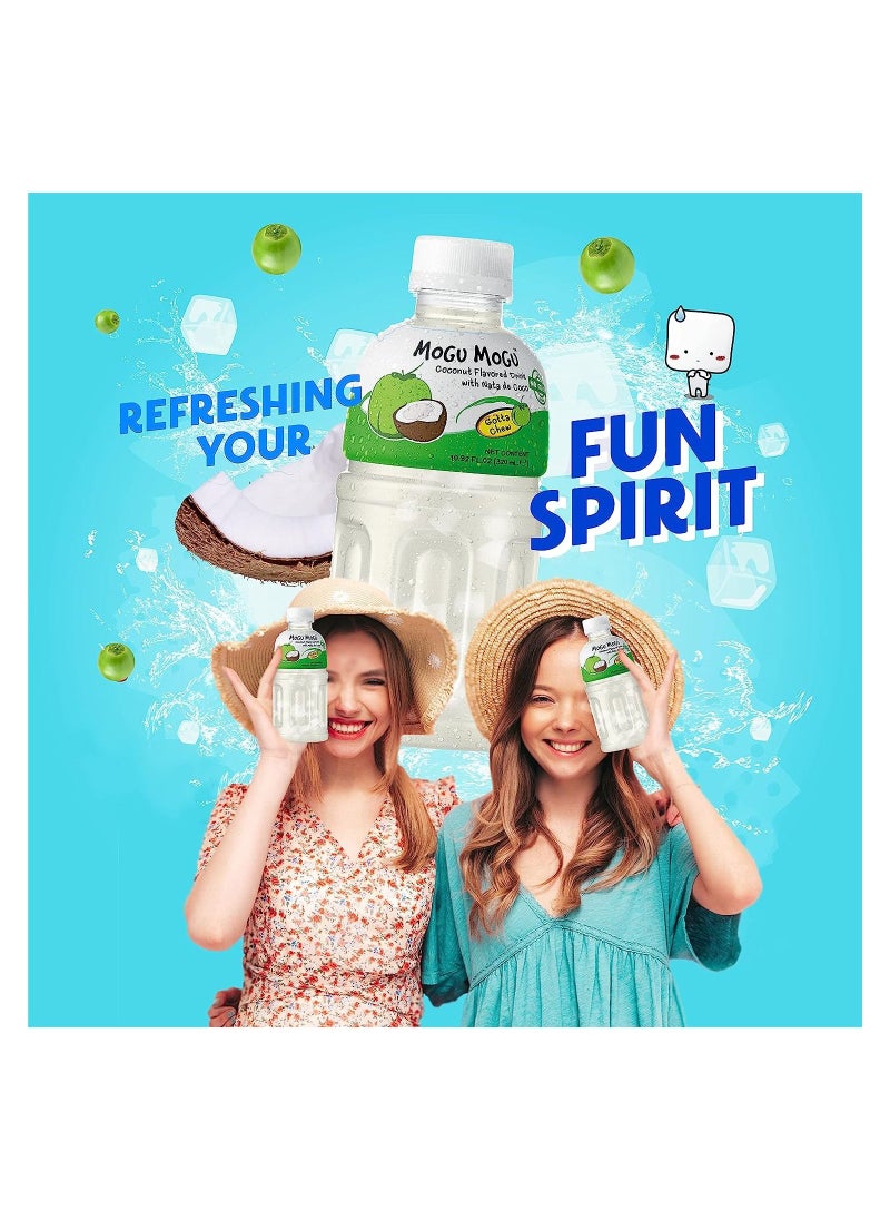 Mogu Mogu - Pack of 6 Coconut Juice 320ml -with Real Fruit Nata De Coco Chunks - Image 1