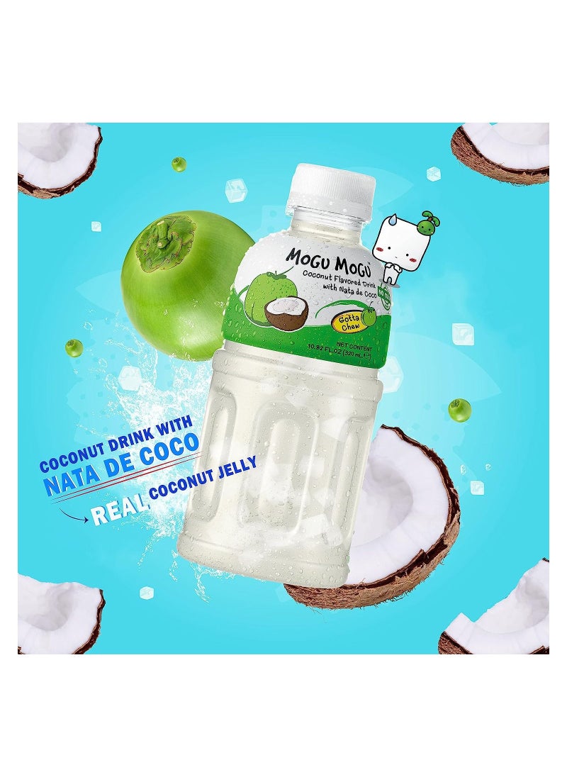 Mogu Mogu - Pack of 6 Coconut Juice 320ml -with Real Fruit Nata De Coco Chunks - Image 1