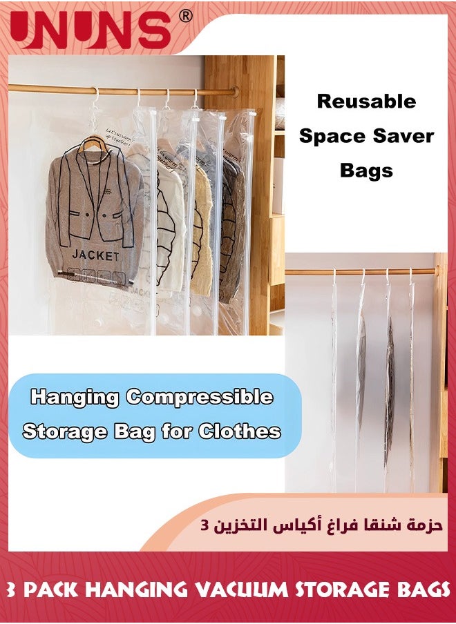 UNUNS Vacuum Storage Bags 3 Jumbo Pack,Super Large Vacuum Seal Bag With Free Hand Pump,Space Saver Compression Storage Bag For Clothes Comforters Blanket Pillows Bedding,110x67cm  - Image 3