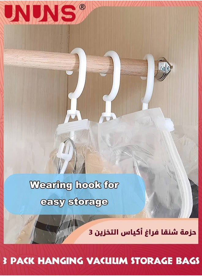 UNUNS Vacuum Storage Bags 3 Jumbo Pack,Super Large Vacuum Seal Bag With Free Hand Pump,Space Saver Compression Storage Bag For Clothes Comforters Blanket Pillows Bedding,110x67cm  - Image 5