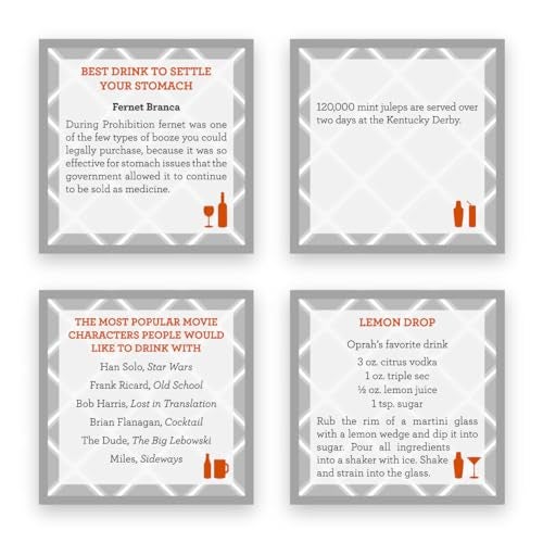 TableTopics Cocktail Question Card Game - 135 Conversation Starter Cards Featuring Questions, Facts, Quotes, and Mixed Drink Recipes, Fun Party Game for Adults - Image 4