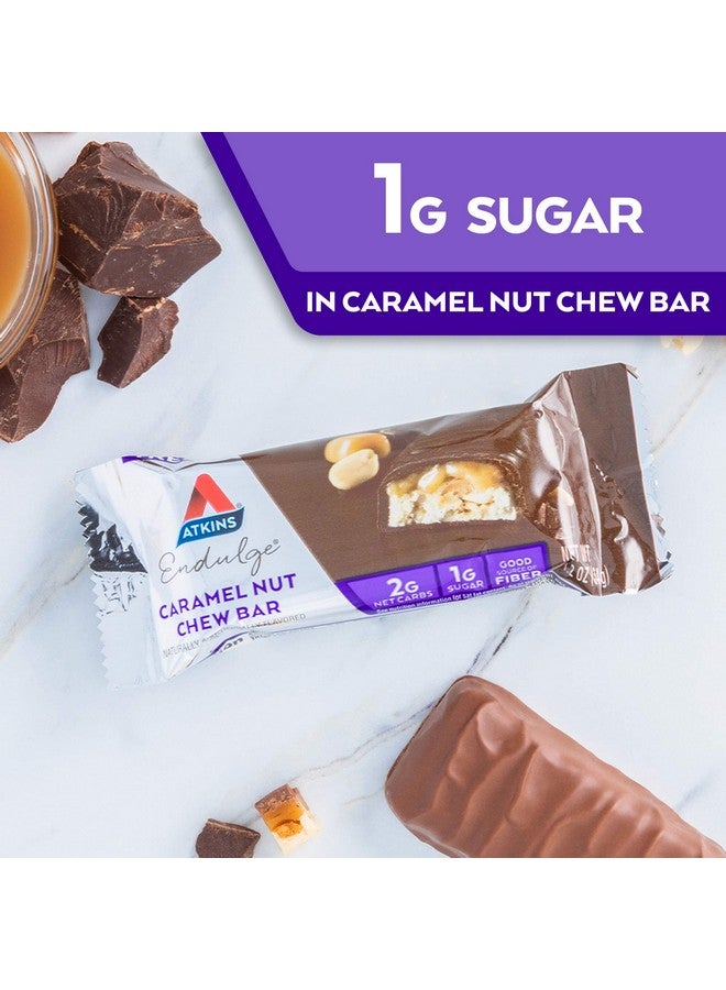 Atkins Endulge Caramel Nut Chew Bar, Dessert Favorite, 1g Sugar, Good Source of Fiber, 5 Count - Image 3