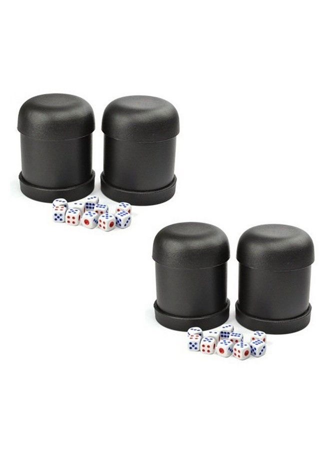 Mallofusa Hard Plastic Game Dice Cup Set 4 Dice Cups With 20 Dices Numbered 16  - Image 1