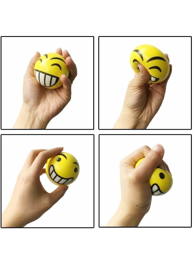 لوكاداه مجموعة من 12 كرة ضغط على شكل وجوه إيموجي - كرات لتخفيف التوتر، ألعاب مضادة للتوتر، كرات ضغط على شكل وجوه مبتسمة، لعبة لتخفيف القلق، كرات ضغط ناعمة للأطفال والكبار، أداة لتخفيف التوتر على مكتب العمل، هدايا للحفلات، جوائز للفصول الدراسية، ألعاب هدايا، كرات من إسفنج البولي يوريثان عالي المرونة - Image 2