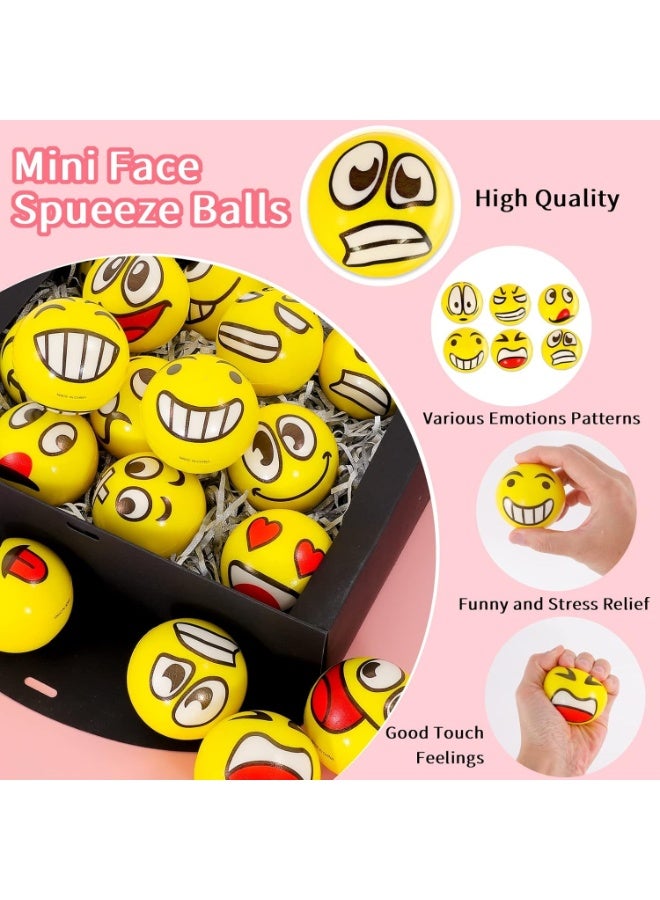لوكاداه مجموعة من 12 كرة ضغط على شكل وجوه إيموجي - كرات لتخفيف التوتر، ألعاب مضادة للتوتر، كرات ضغط على شكل وجوه مبتسمة، لعبة لتخفيف القلق، كرات ضغط ناعمة للأطفال والكبار، أداة لتخفيف التوتر على مكتب العمل، هدايا للحفلات، جوائز للفصول الدراسية، ألعاب هدايا، كرات من إسفنج البولي يوريثان عالي المرونة - Image 3