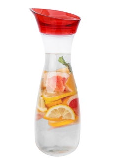 Life Smile LIFE SMILE Shatterproof Acrylic Water Bottle with Leakproof Lid - BPA-Free, Eco-Friendly Juice Pitcher - Ideal for Water, Iced Tea, Cold Brew, and Beverages (Red, 1 L)  - Image 1