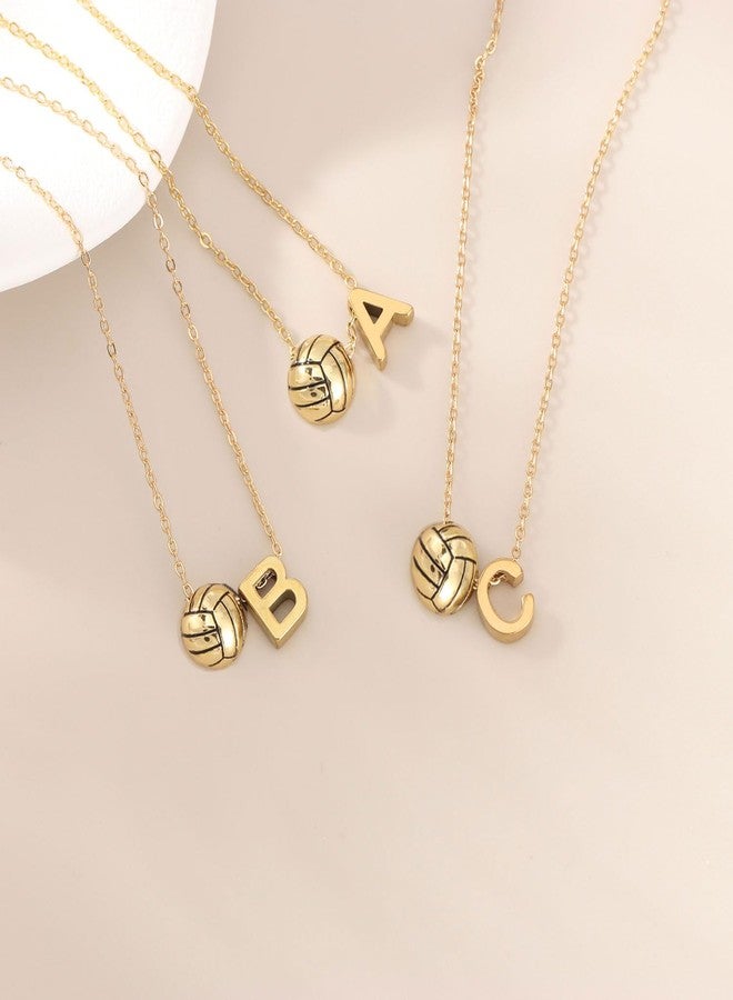 AULSIEY Volleyball Gifts Stuff for Teen, Initial A Volleyball Necklace Stuff for Players Coach, Volley Ball Senior Night Gifts for Team, Volley Ball Jewelry Accessories Personalized Sports Gift (A) - Image 5