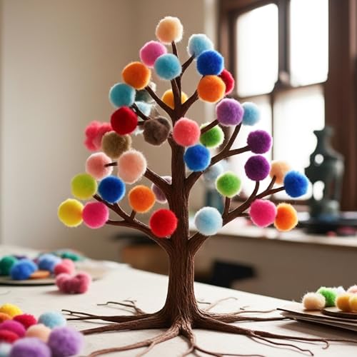 Caydo 2000 Pieces 1 cm Pompoms, Fuzzy Pom Poms Ball for DIY Art Craft Supplies（Assorted Color） - Image 4