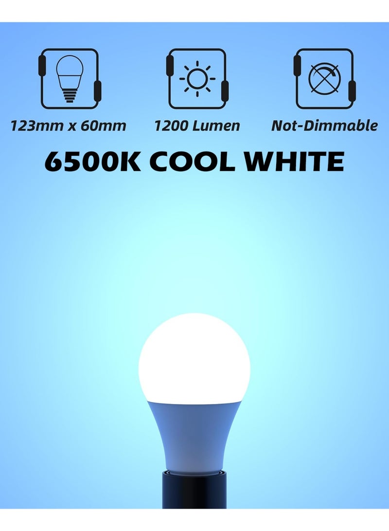 3 pack E27 Screw LED Bulb – Cool White 6500K, , 1200LM, Non-Dimmable - Image 4