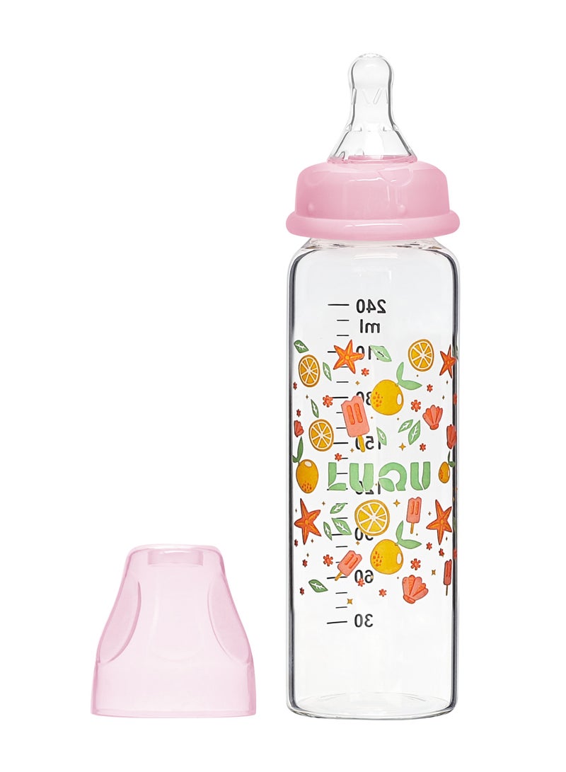 لوكو زجاجة الرضاعة الزجاجية الأفضل من لوكو للحليب للأطفال - خالية من مادة البيسفول أ، مضادة للمغص، 240 مل - Image 1