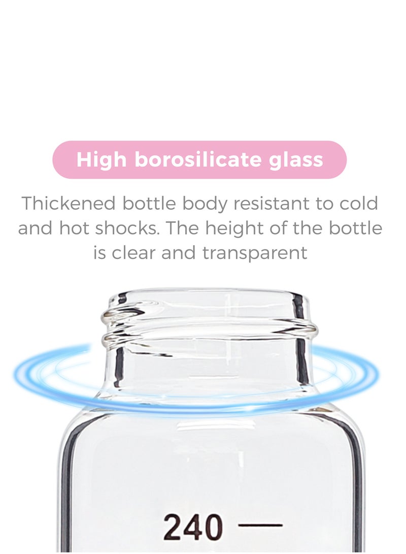 لوكو زجاجة الرضاعة الزجاجية الأفضل من لوكو للحليب للأطفال - خالية من مادة البيسفول أ، مضادة للمغص، 240 مل - Image 3