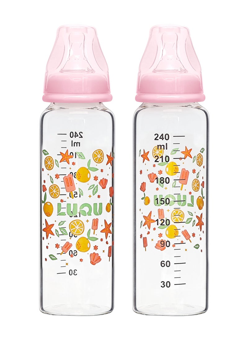 لوكو زجاجة الرضاعة الزجاجية الأفضل من لوكو للحليب للأطفال - خالية من مادة البيسفول أ، مضادة للمغص، 240 مل - Image 2