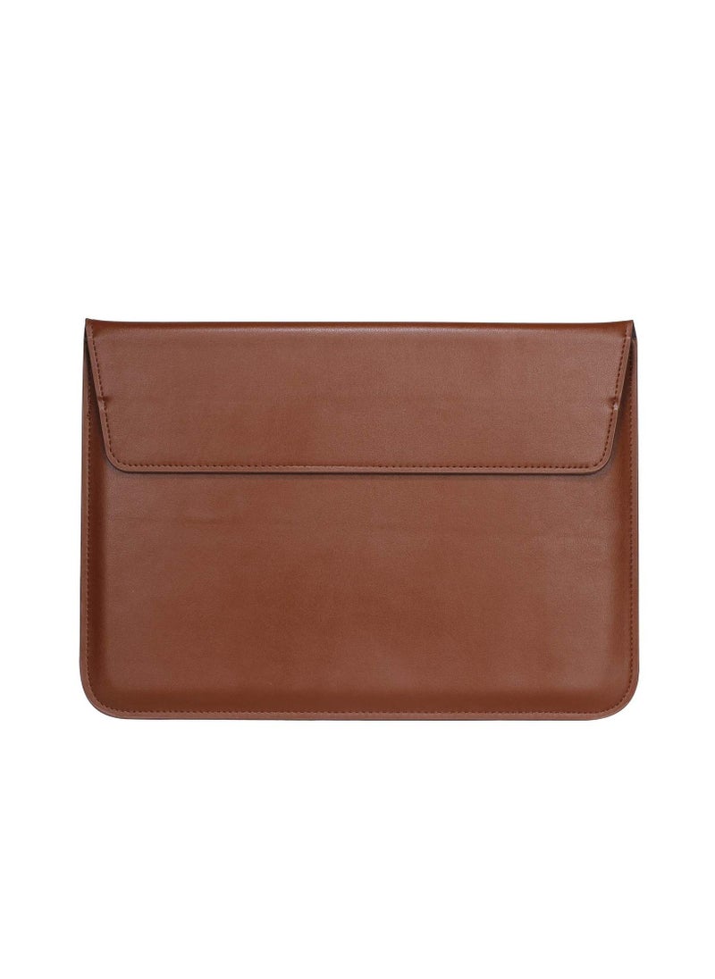 Generic Ultra-slim Case/Water-Resistant PU Leather w/ Adjustable Stand 13.3 Inch Laptop Sleeve Case for MacBook Air 13-inch Retina/ Pro 13" Notebook 13.3" Envelope Case Pouch Bag (Brown)  - Image 3
