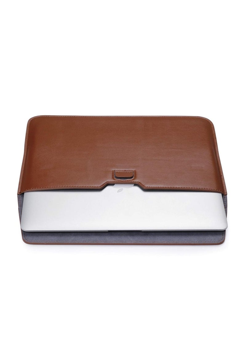 Generic Ultra-slim Case/Water-Resistant PU Leather w/ Adjustable Stand 13.3 Inch Laptop Sleeve Case for MacBook Air 13-inch Retina/ Pro 13" Notebook 13.3" Envelope Case Pouch Bag (Brown)  - Image 4