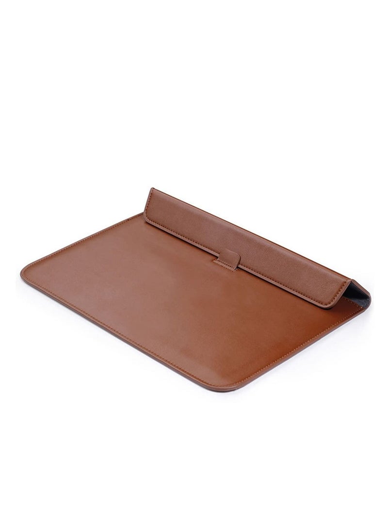 Generic Ultra-slim Case/Water-Resistant PU Leather w/ Adjustable Stand 13.3 Inch Laptop Sleeve Case for MacBook Air 13-inch Retina/ Pro 13" Notebook 13.3" Envelope Case Pouch Bag (Brown)  - Image 5