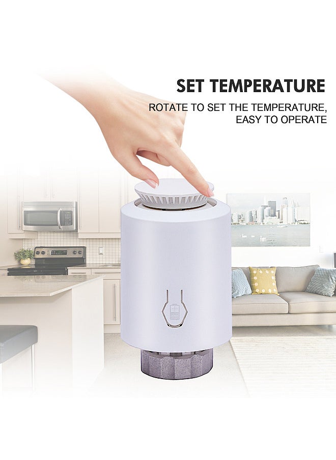 Thermostatic Radiator Valve Programmable Smart Radiator Thermostat APP Control Voice Control Compatible with Alexa Google Assistant Window Opened Detection Anti Freezing Function（ Hub Required)