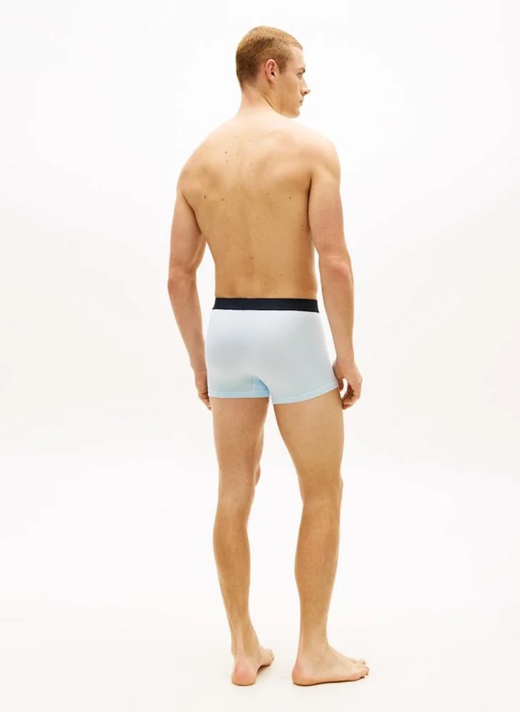 Tommy Hilfiger Des Sky/Muslin/Keep Blu 3-Pack TH Original Logo Waistband Trunks for Men | Best Price UAE