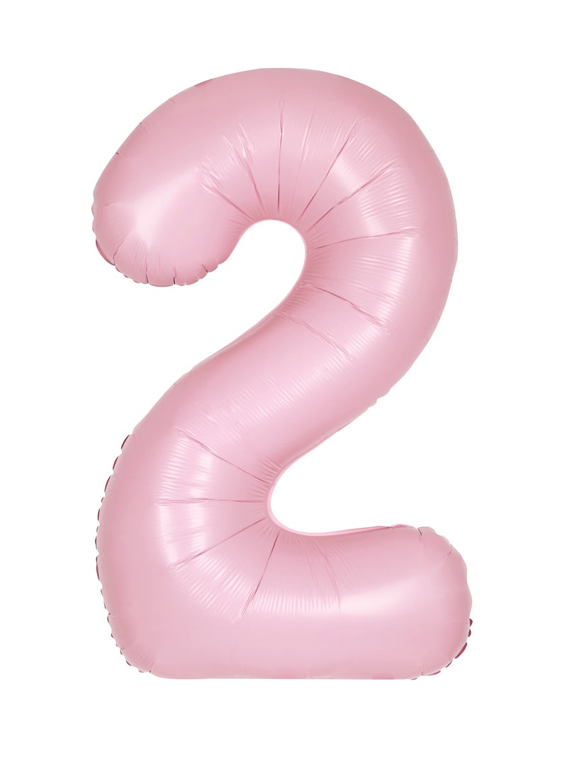 Unique 34" Matte lovely pink number 2 foil balloon  - Image 1
