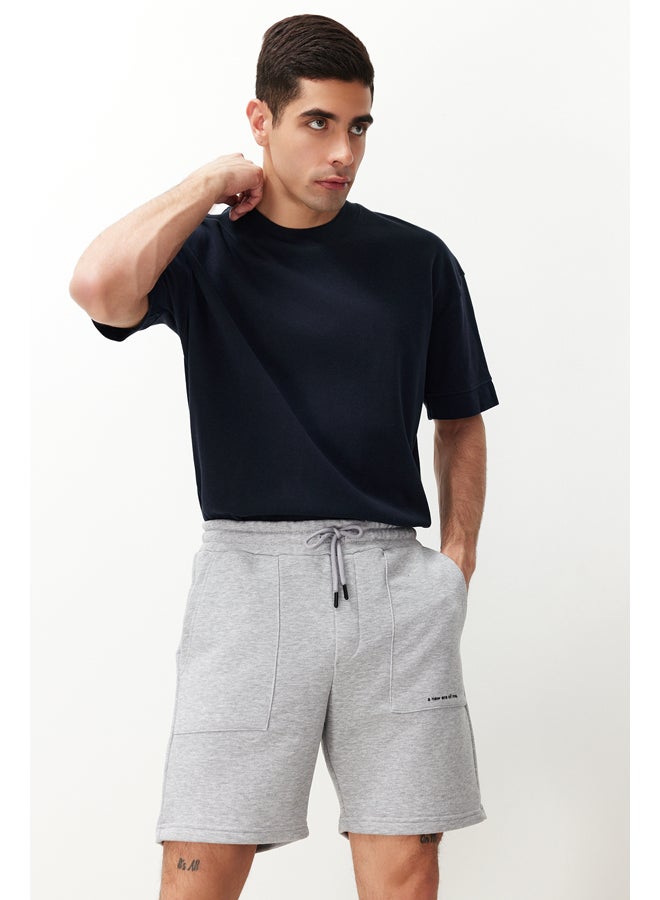 trendyol Men's Regular Cut Text Printed Shorts & Bermuda TMNSS24SR00056  - Image 4