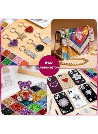 36000Pcs Resin Rhinestones 3mm 28Colors for Bedazzling Glitter Kit DIY, Multicolor Jelly Crystal Diamond with 3Pcs 10ml B7000 Jewelry Glue for Bedazzled Nail Art Supplies Decoration - view 2