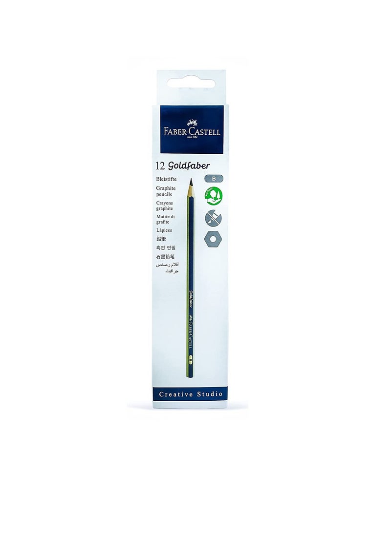 FABER-CASTELL - Faber-Castell Gold Faber Graphite Pencil B Pack Of 12 - Image 1