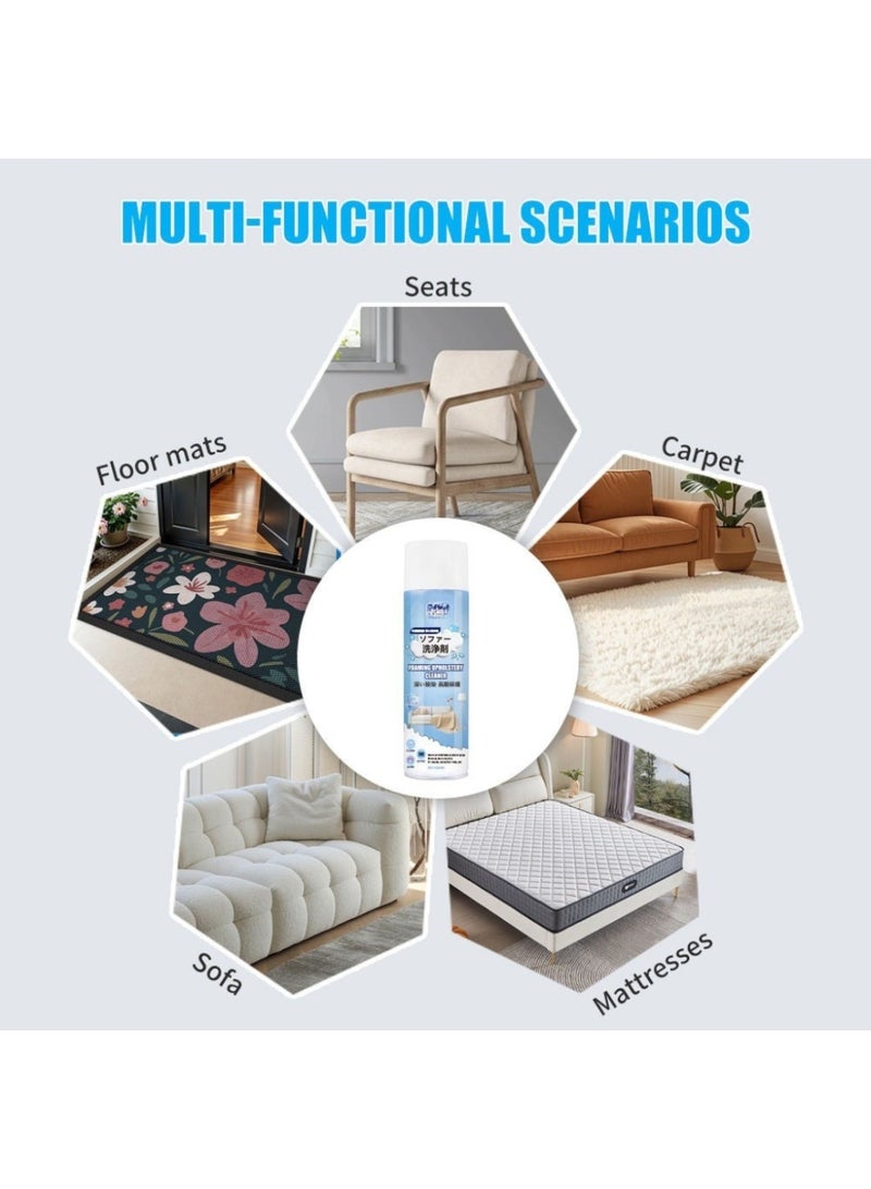 520ml Multi-Purpose Fabric & Upholstery Cleaner Spray – Waterless Dry Cleaning Stain Remover for Sofas, Couches, Carpets, Curtains, Mattresses, Car Fabric Seats & Clothes, Quick Dry Fabric Care Spray, Model H-7901 - Image 3