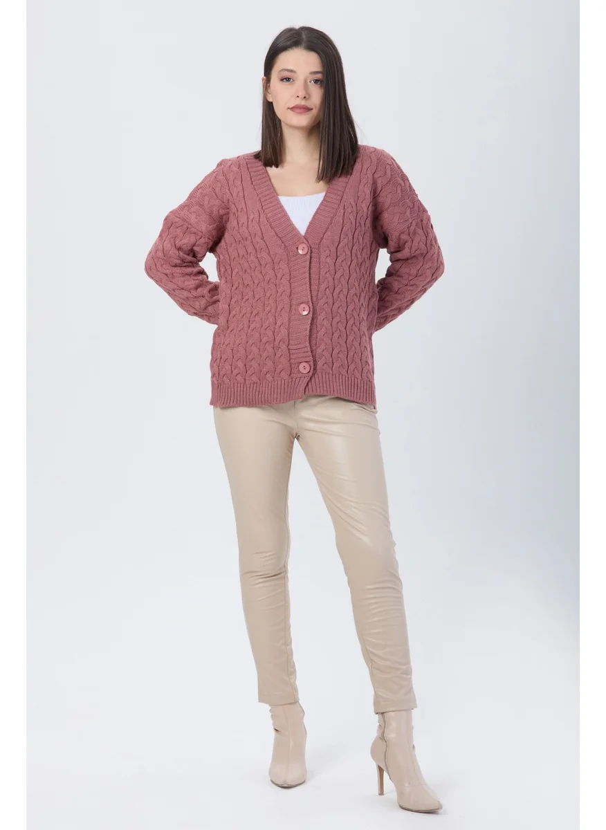 Tofisa 24033-GUL-KURUSU Knitwear Cardigan