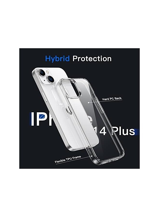 جي تيك جراب لهاتف iPhone 14 Plus مقاس 6.7 بوصة، غطاء ممتص للصدمات مقاوم للصدمات غير قابل للاصفرار، وظهر شفاف مضاد للخدش (شفاف) - Image 3