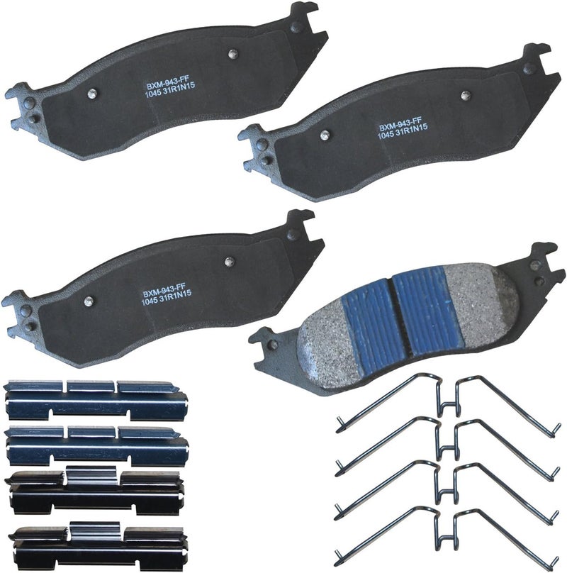 Bendix Premium SBM1045 Semi-Metallic Front Brake Pads for Ford E-150 2007-2004, E-150 Club Wagon 2005-2003, E-150 Econoline 2007, Econoline 2006-2004 - Image 1