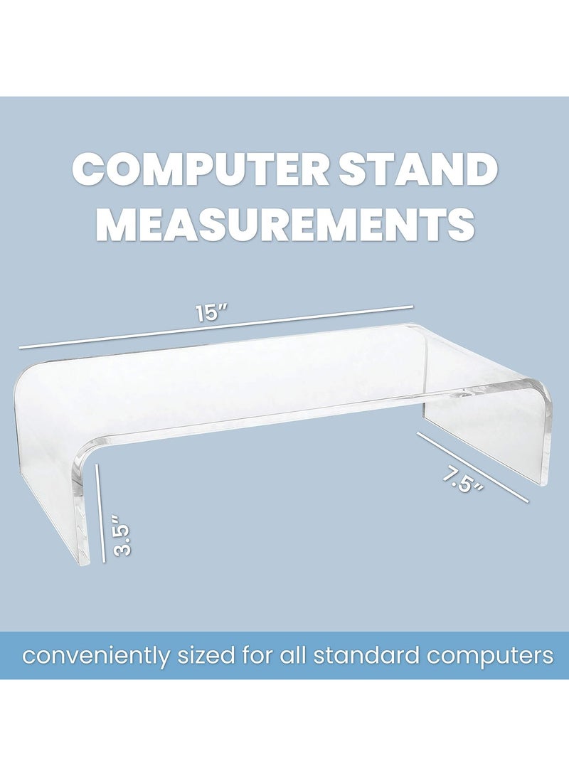 TPGP Acrylic Monitor Riser & Keyboard Stand for Home Office Business Gamers Schools | Multi Media Computer Desk Stand | Angled & Tilted Keyboard Tray Riser | Create Ergonomic Working Space - Image 2