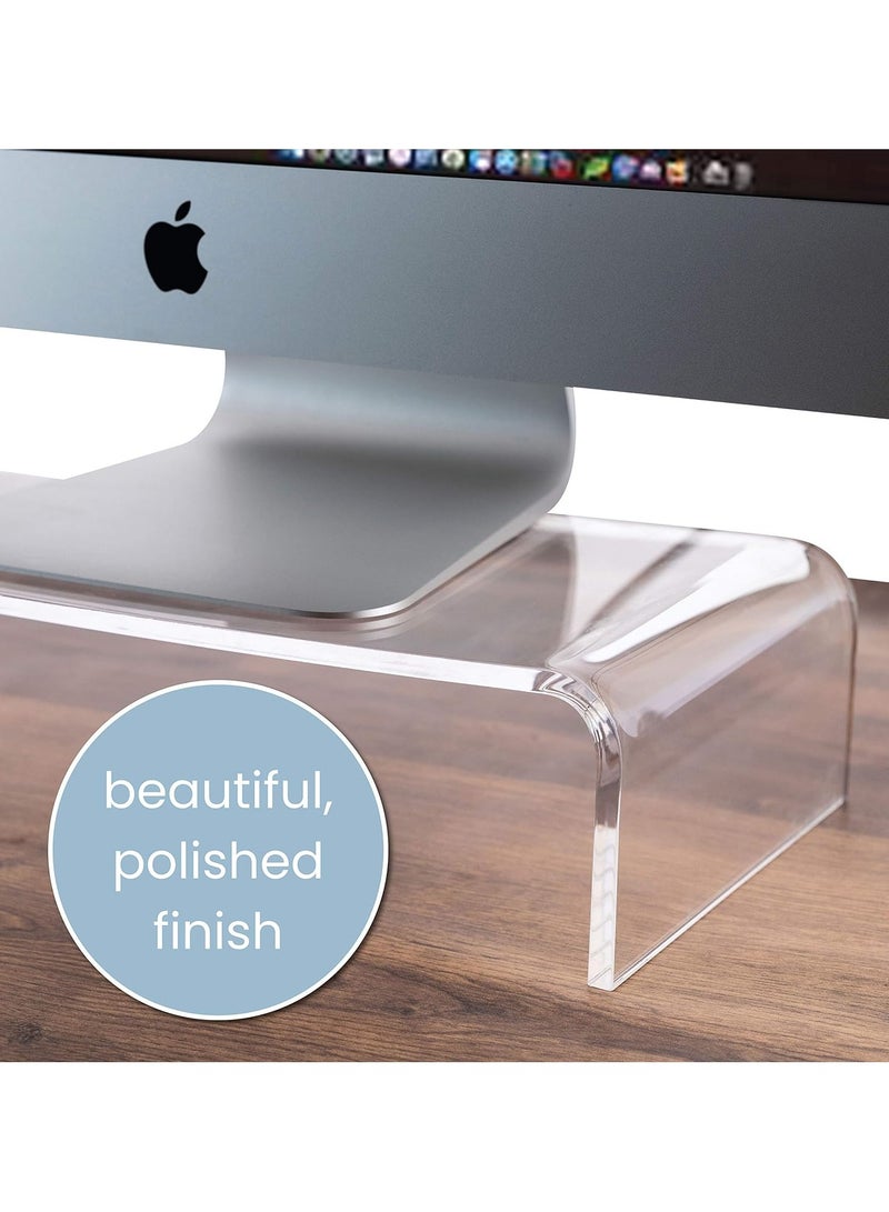TPGP Acrylic Monitor Riser & Keyboard Stand for Home Office Business Gamers Schools | Multi Media Computer Desk Stand | Angled & Tilted Keyboard Tray Riser | Create Ergonomic Working Space - Image 5
