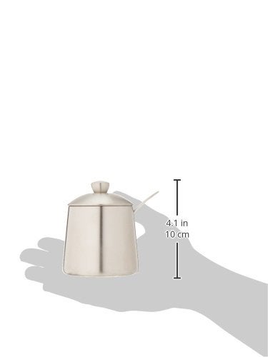 Frieling USA 18/10 Brushed Stainless Steel Sugar Bowl with Lid & Spoon - 10 oz Sugar Container & Dispenser with Pour Spout - Countertop Jar with Spoon Holder for Cubes, Packets & Condiments - Image 3